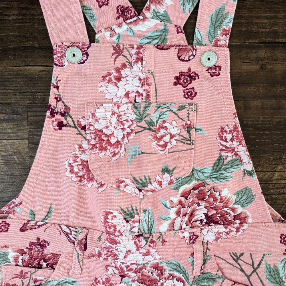 Children's Place Pink Floral Shortalls Overalls